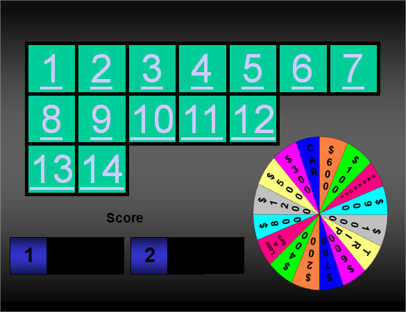 Blank wheel of fortune template